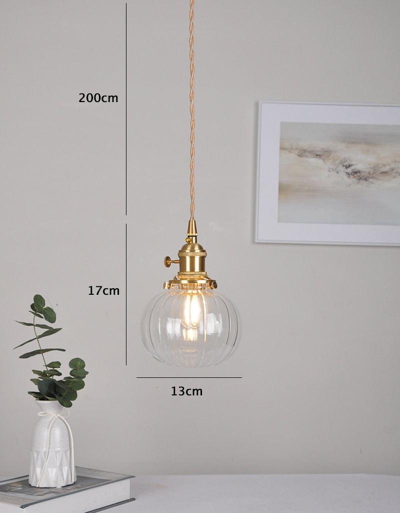 Suspension vintage Aurora en verre en forme de boule — ampoule LED incluse, abat-jour en verre rond