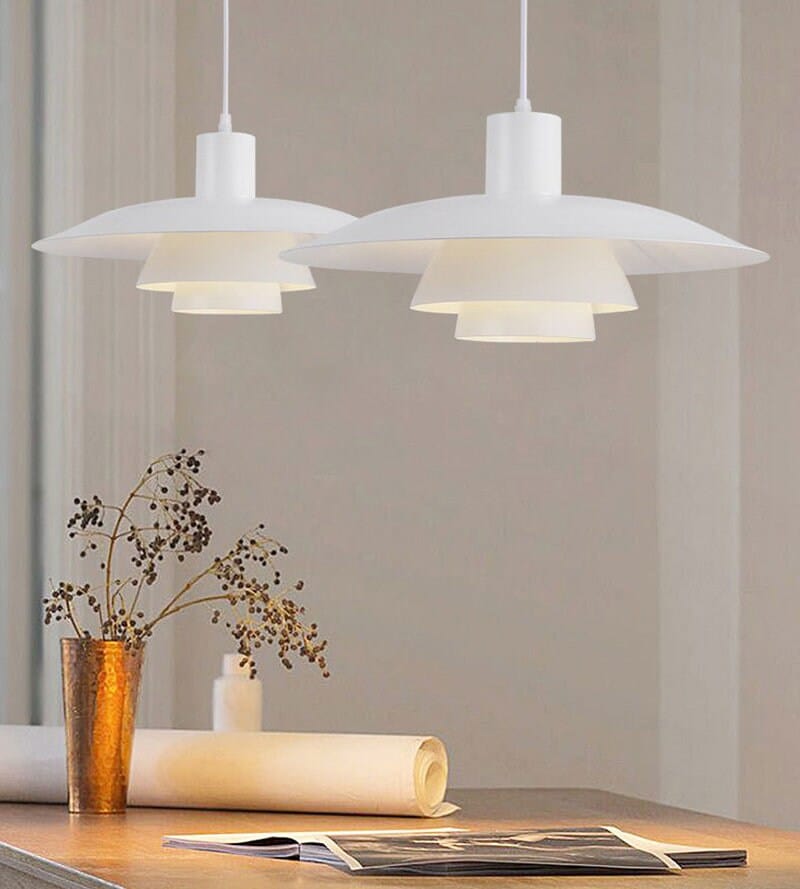 HygeLux Scandi Umbrella Pendant Light — Ready to Install Includes LED Bulb