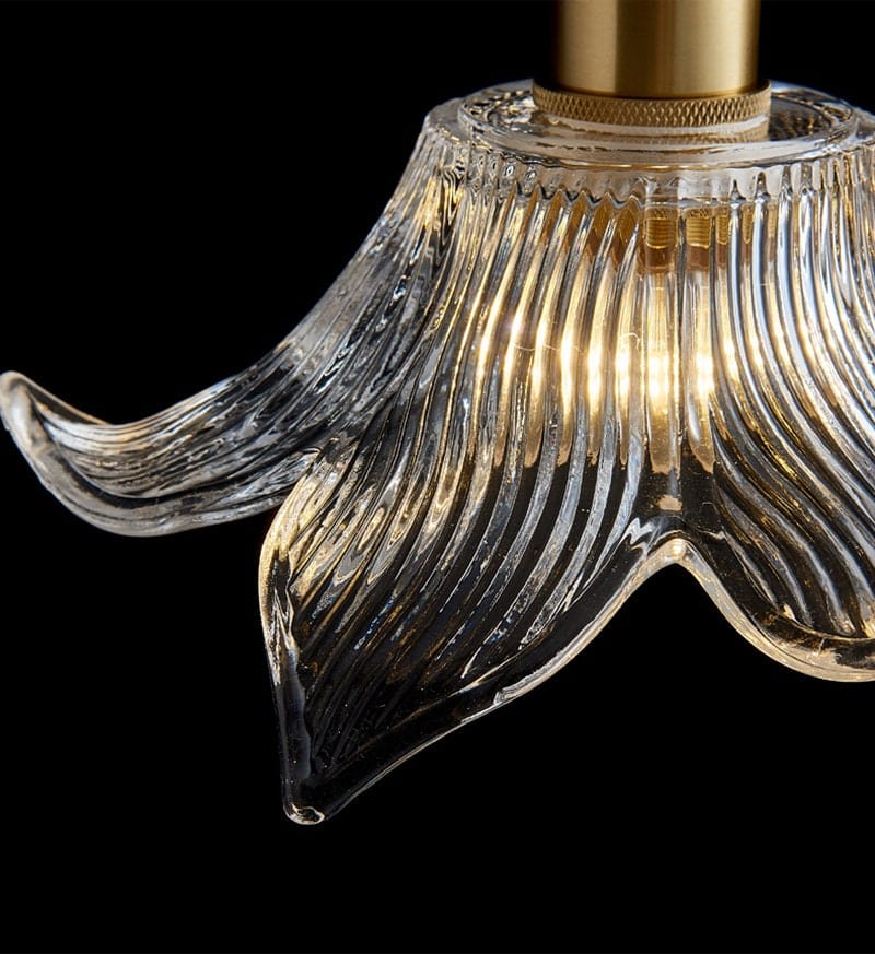 Suspension en verre Vesper Lily — style Art nouveau vintage, ampoule incluse