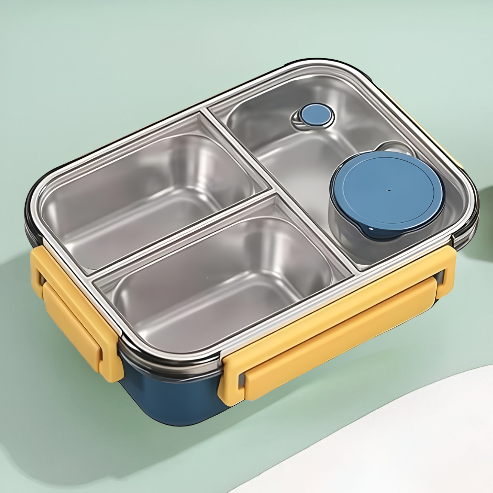 Thermische lunchbox van 850 ml roestvrij staal — lekvrij, 2 vakken