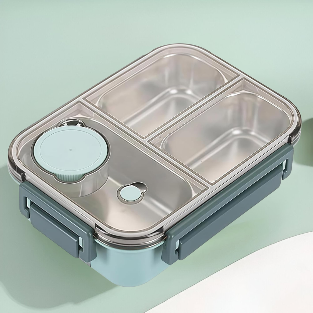 Thermische lunchbox van 850 ml roestvrij staal — lekvrij, 2 vakken