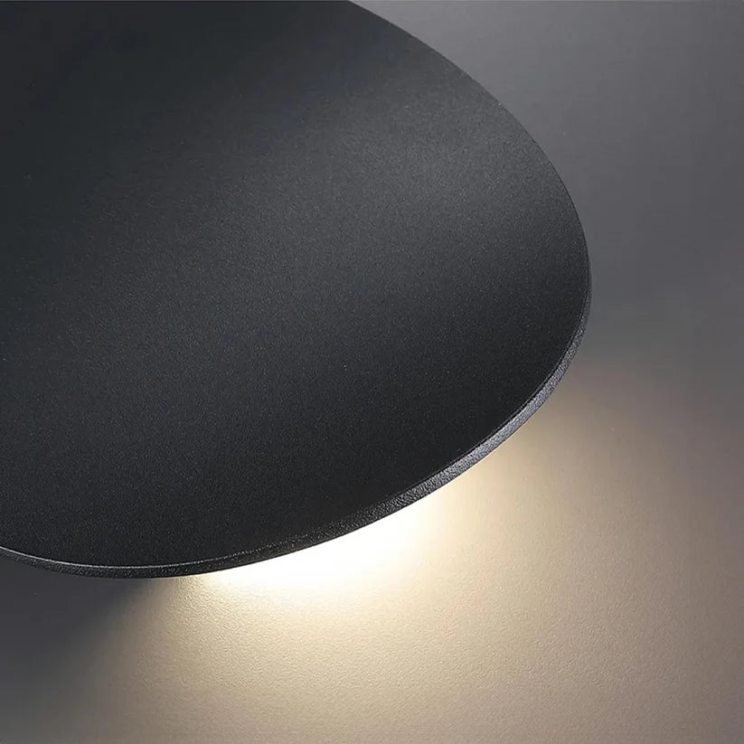 ブラックメタルディスクウォールランプ - アルミニウム製7W LEDライト