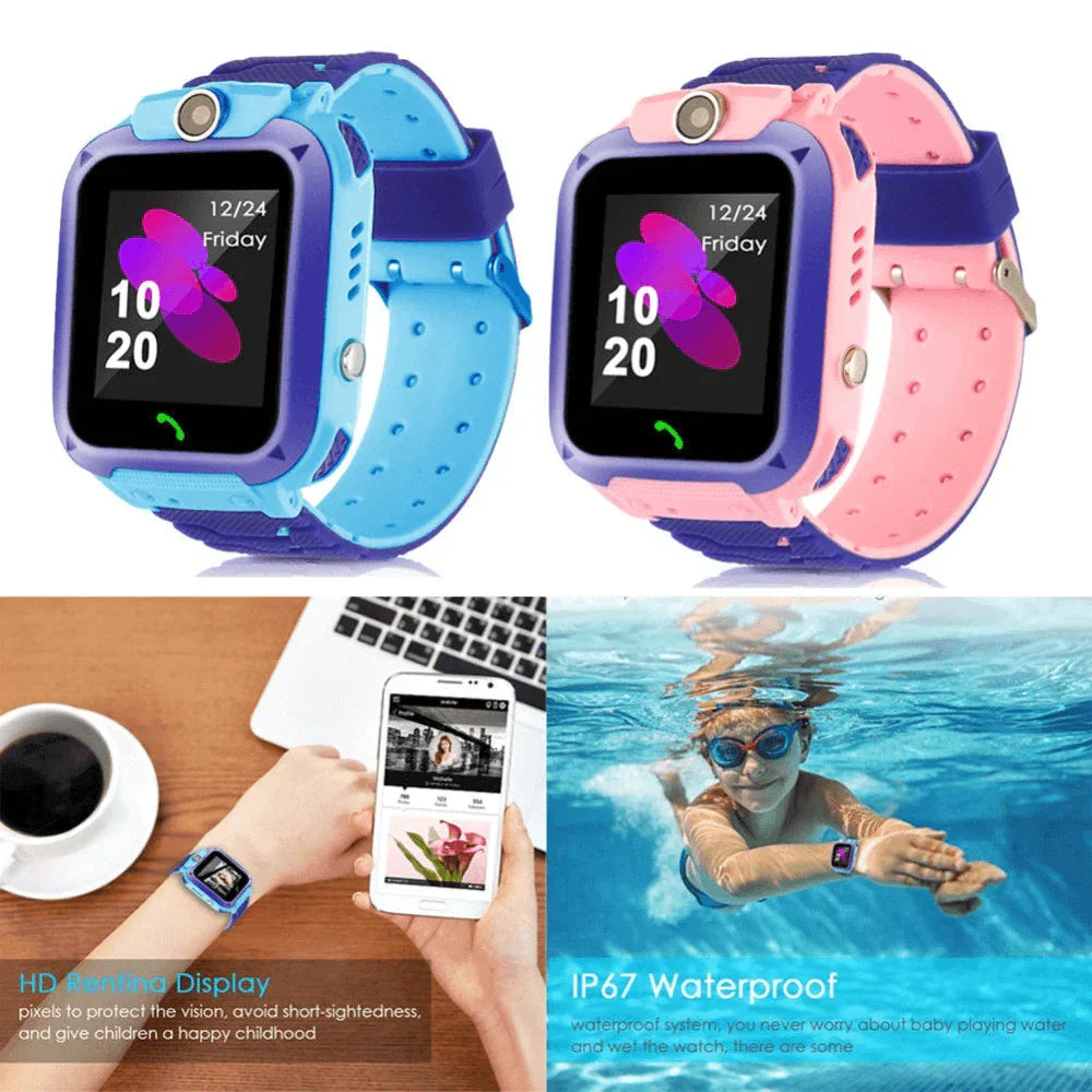 Montre connectée GPS pour enfants - Étanche, bouton SOS, mode école