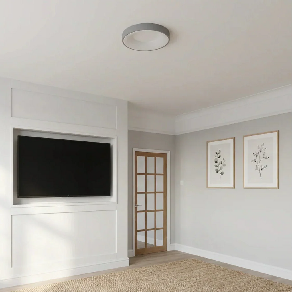 スリム直付けシーリングライト - 円形ホローセンター、LED一体型