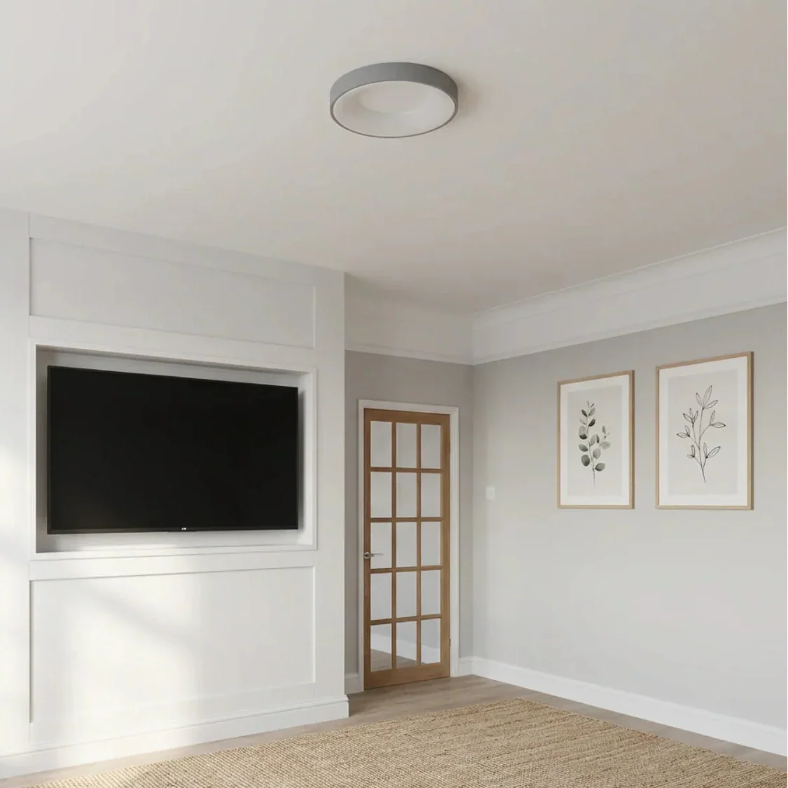 スリム直付けシーリングライト - 円形ホローセンター、LED一体型