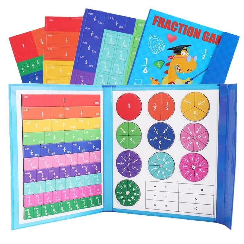NovaLearn Interactive Fractions Kit – Colorful Hands-On Learning Puzzles