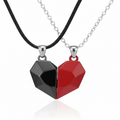 AstraLink Magnetic Couple Necklace — Dual Heart Design, Interlocking Chains