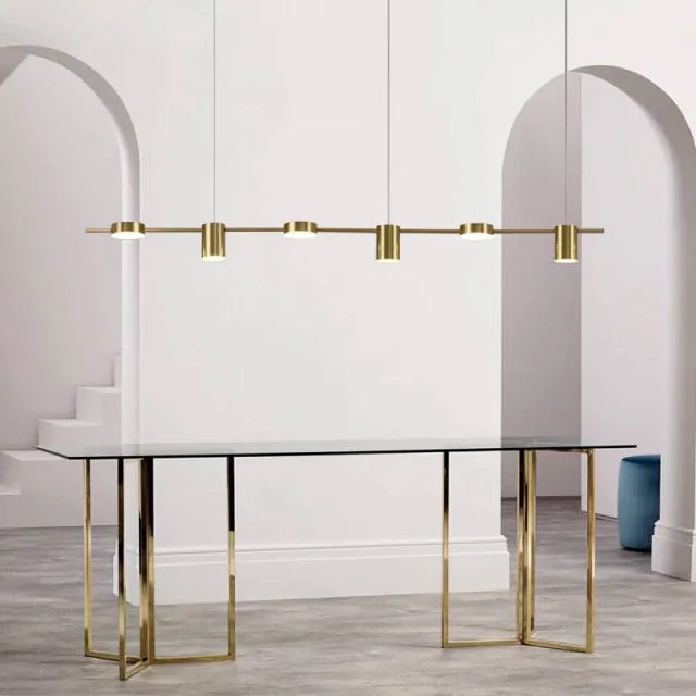 Astrael Semi-Flush Mount Chandelier — Aluminum, Iron Finish