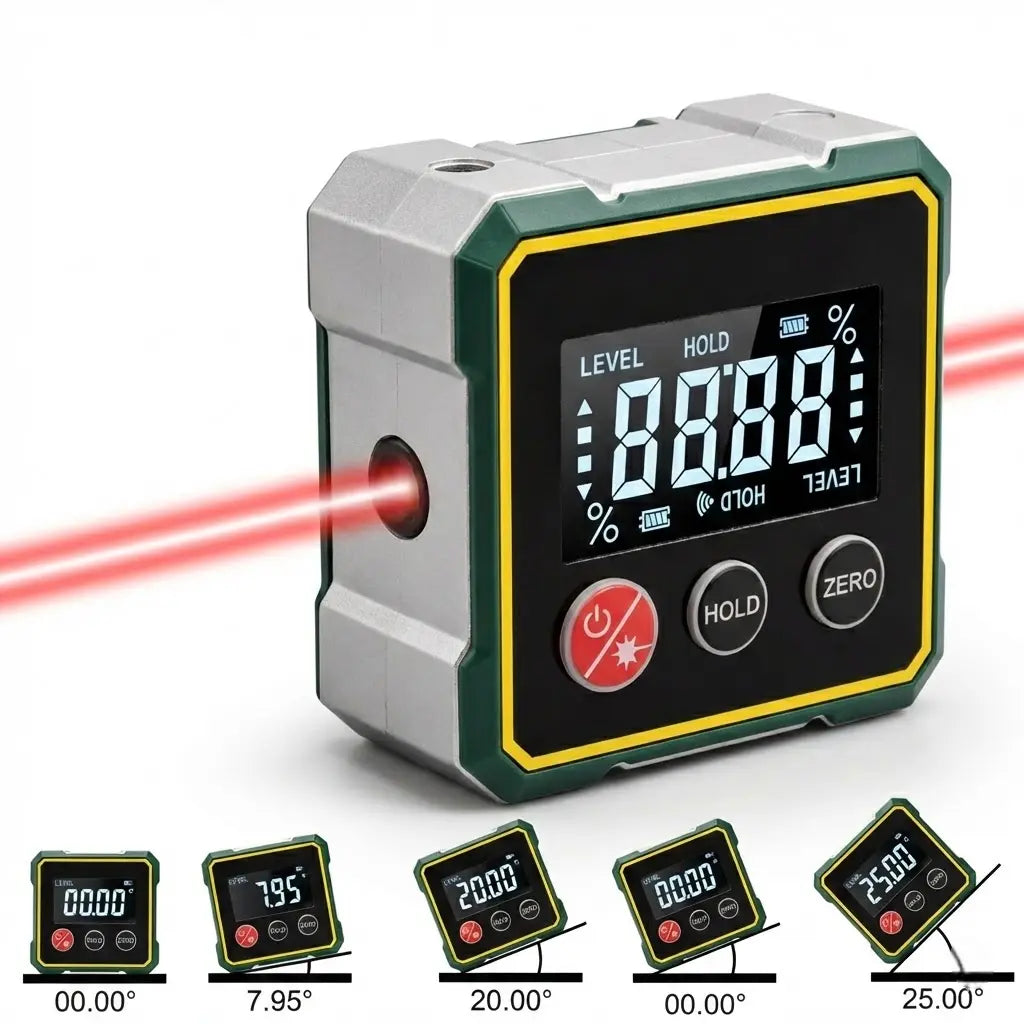 Digitaalinen laserlinjain kaltevuusmittarilla — tarkka vaaitus
