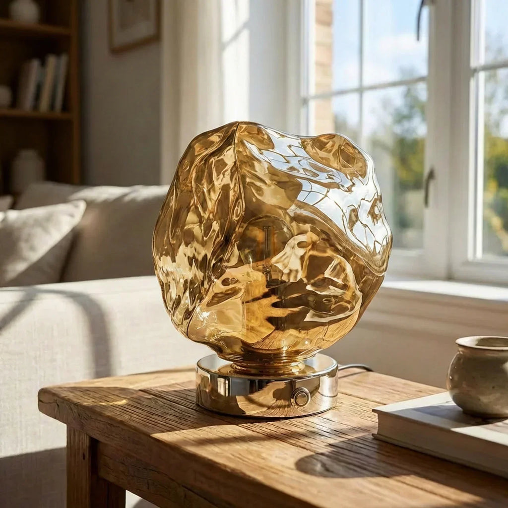 Glass Lava Table Lamp — Sculptural Shade, Organic Look