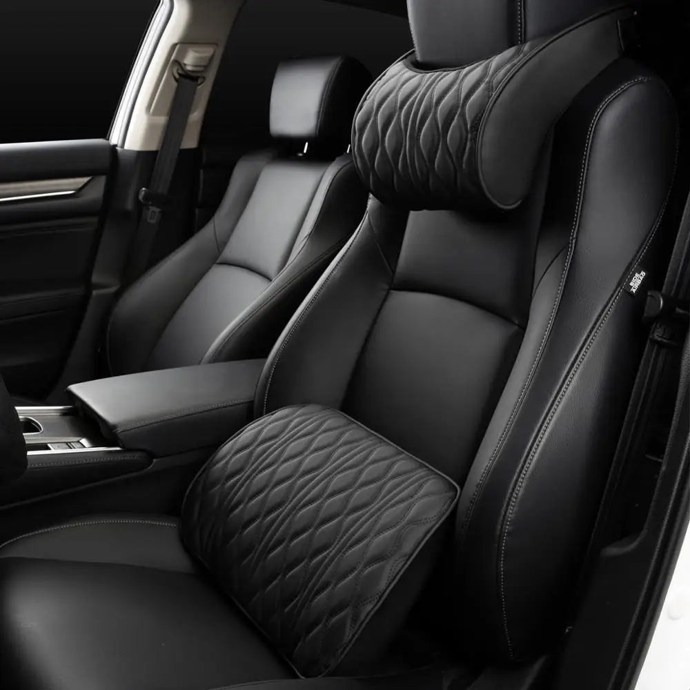 Ergonomische autokussenset — nek- en rugondersteuning van traagschuim