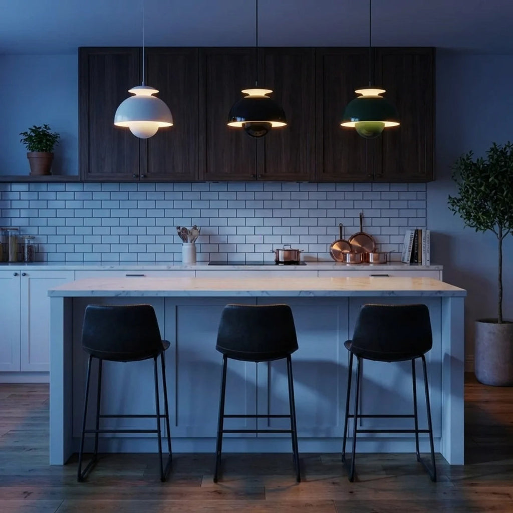 Contemporary Orb Pendant Light — Smooth Globe Shape, Adjustable Mount
