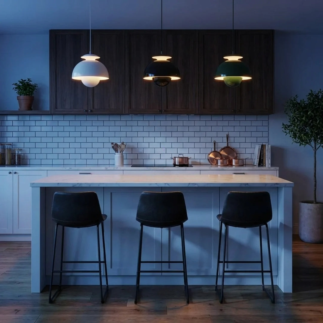 Contemporary Orb Pendant Light — Smooth Globe Shape, Adjustable Mount