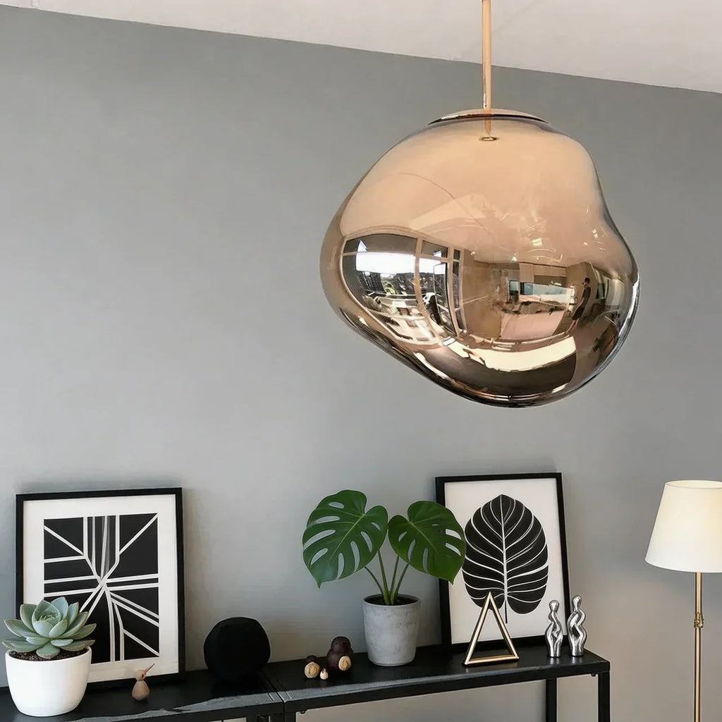 Organic Style Acrylic Pendant Lamp — Rounded Molded Shade, Sculptural Silhouette
