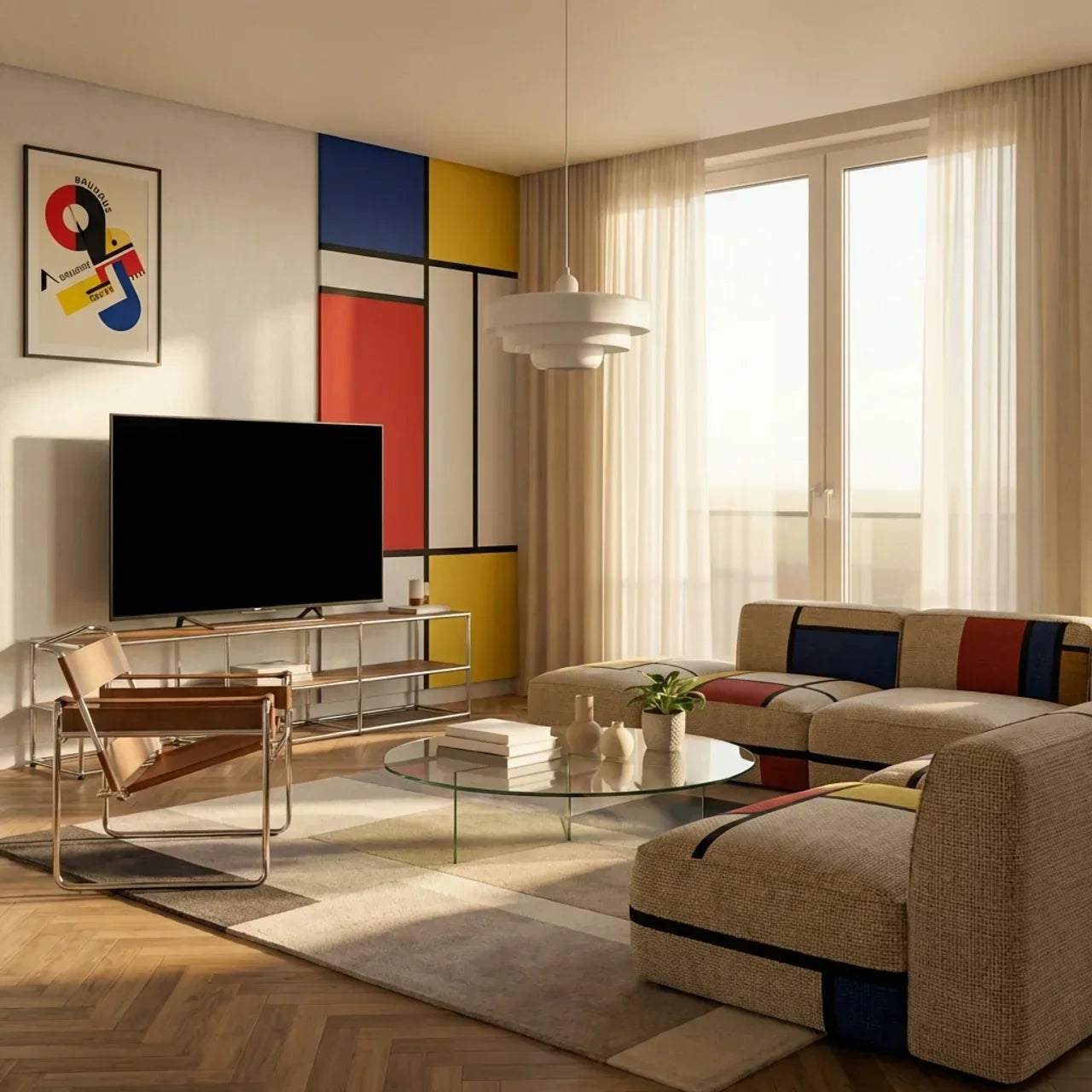 Bauhaus Tiered Glass Pendant Ceiling Light