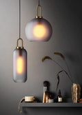 Nyra Cylindrical Pendant Light Fixture — Clear Glass Shade