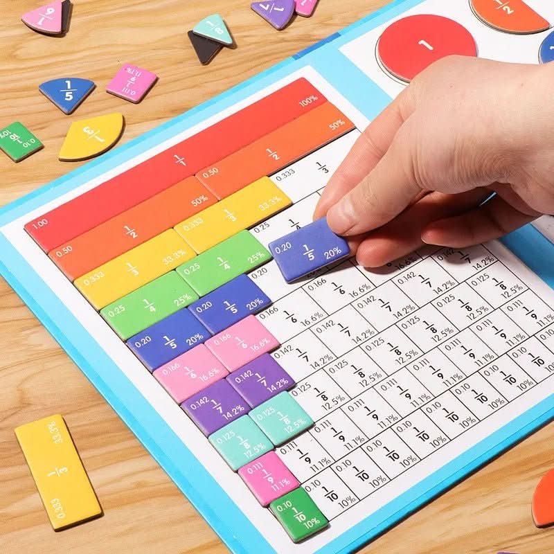 NovaLearn Interactive Fractions Kit – Colorful Hands-On Learning Puzzles