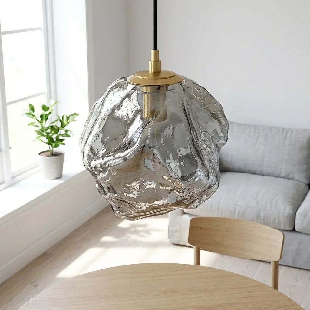 Lava Glass Hanging Pendant Light — Sculptural Molten Shade, Ambient Lighting