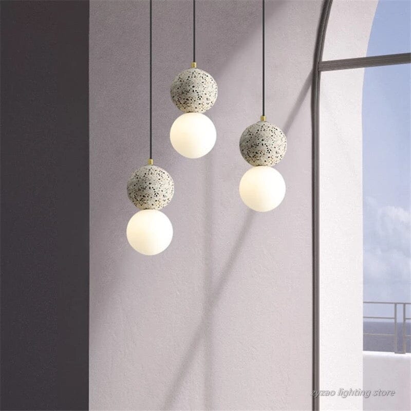 AuroraTerra Terrazzo-pendellampe — 4 in x 7.8 in / 10 x 20 cm, håndværksmæssig europæisk finish