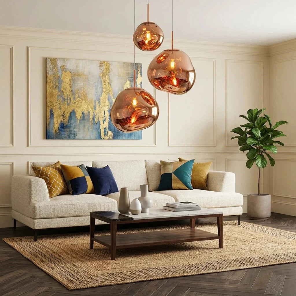 Organic Style Acrylic Pendant Lamp — Rounded Molded Shade, Sculptural Silhouette