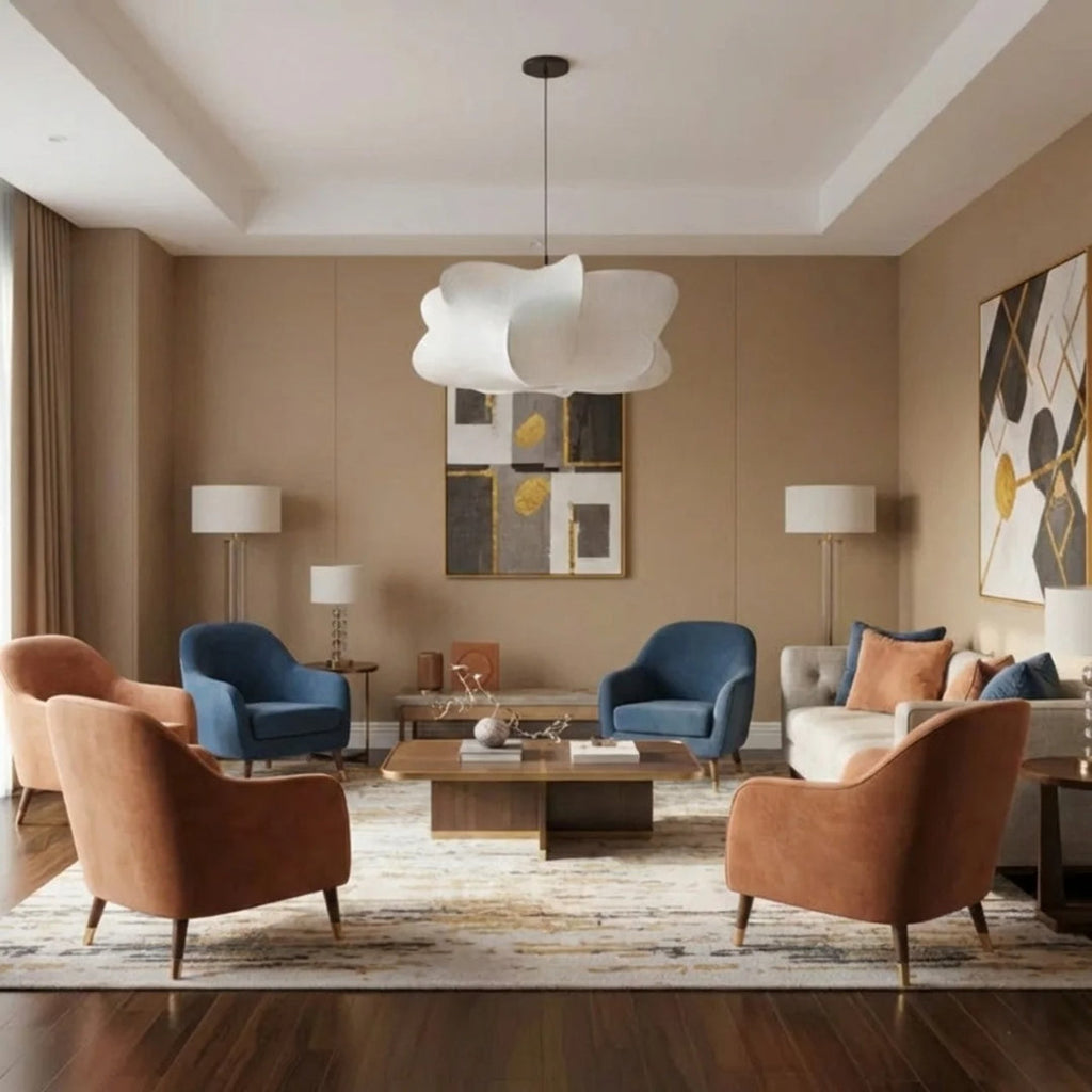 Mulberry Silk Pendant Light — Sculptural Shade, Even Diffused Glow