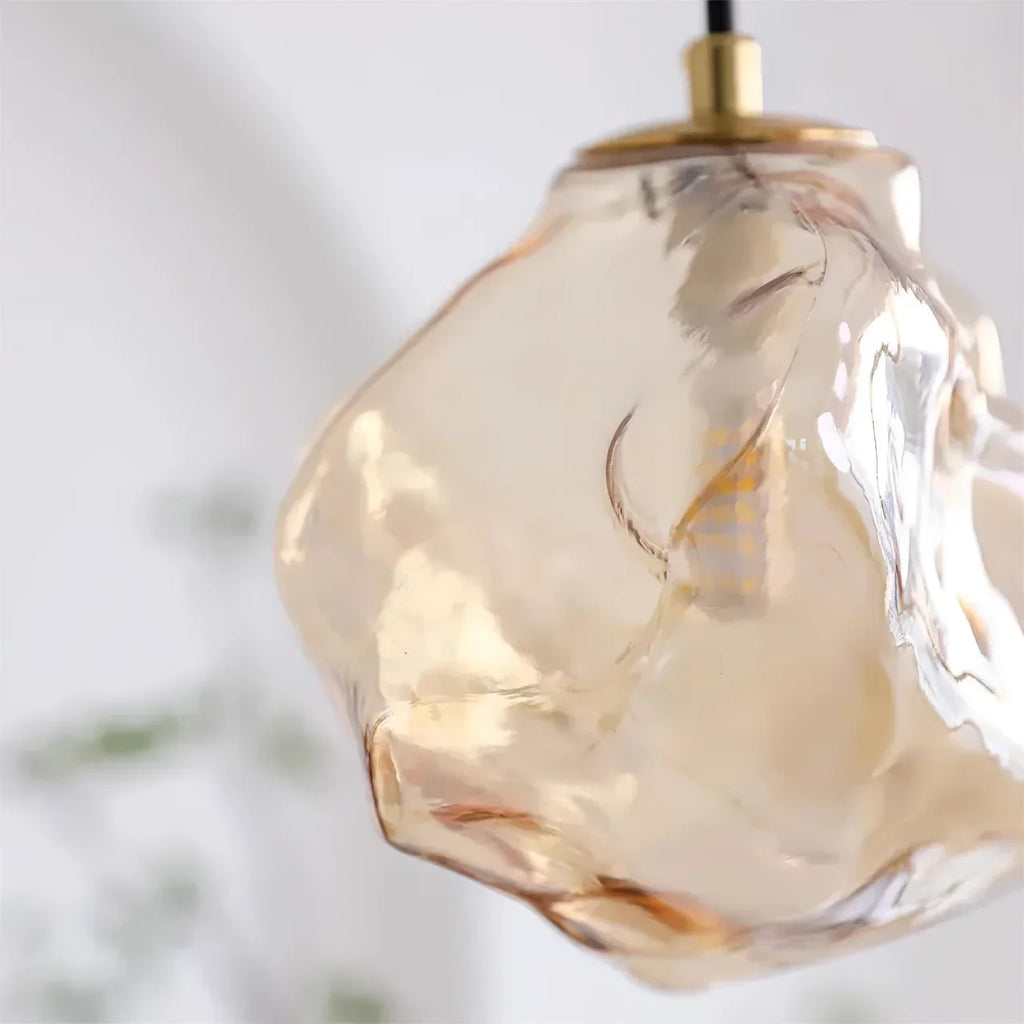Lava Glass Hanging Pendant Light — Sculptural Molten Shade, Ambient Lighting