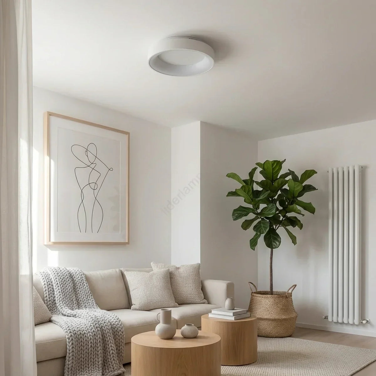 スリム直付けシーリングライト - 円形ホローセンター、LED一体型