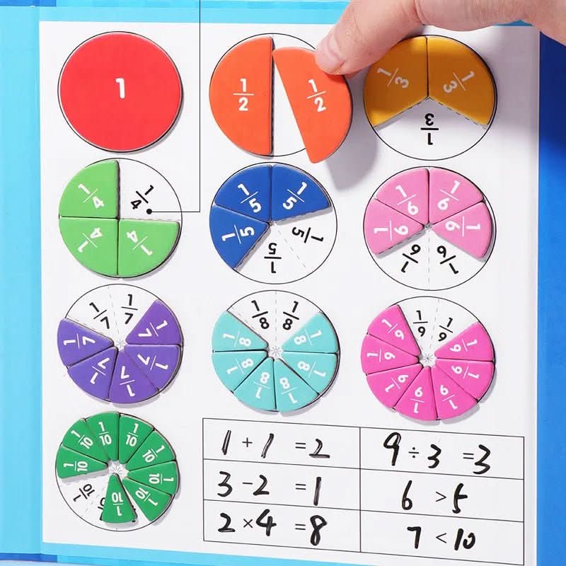 NovaLearn Interactive Fractions Kit – Colorful Hands-On Learning Puzzles