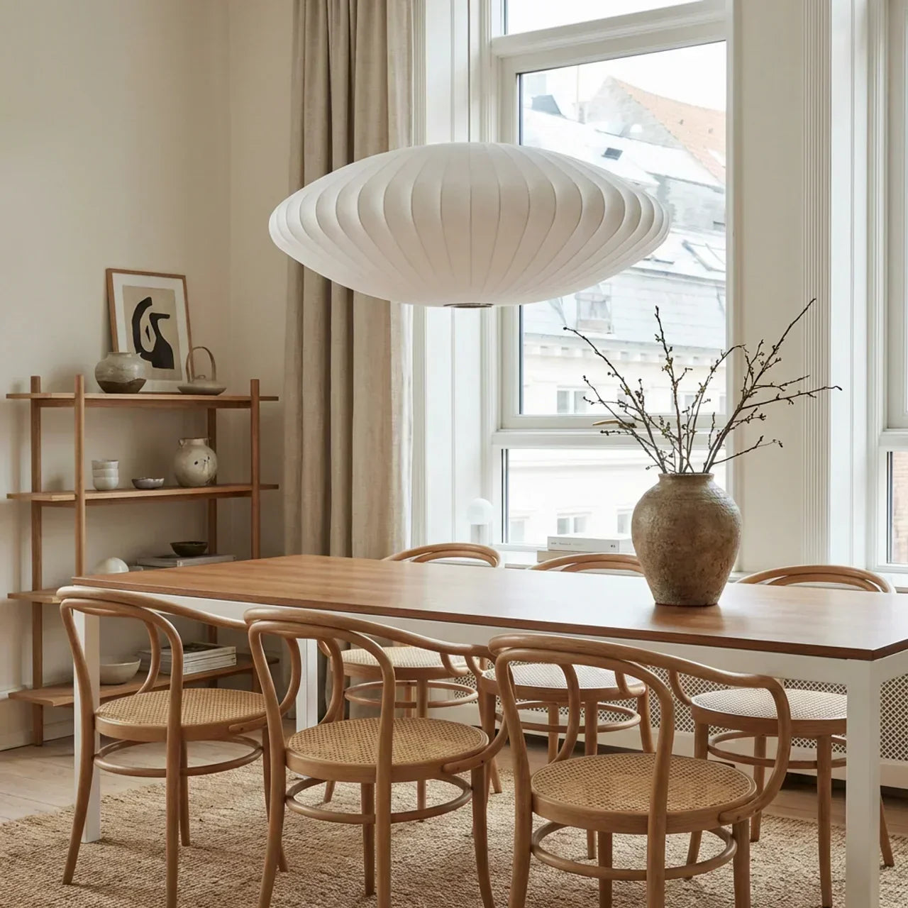 Silk Ceiling Pendant Light — Minimalist Fabric Shade