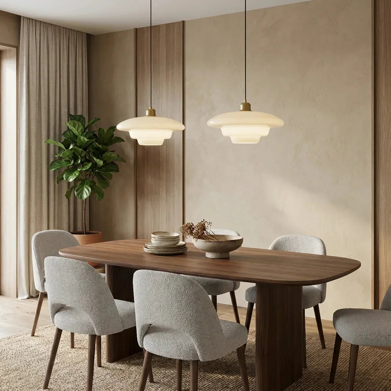 Ribbed Clear Glass Shade Antique-Inspired Pendant Light