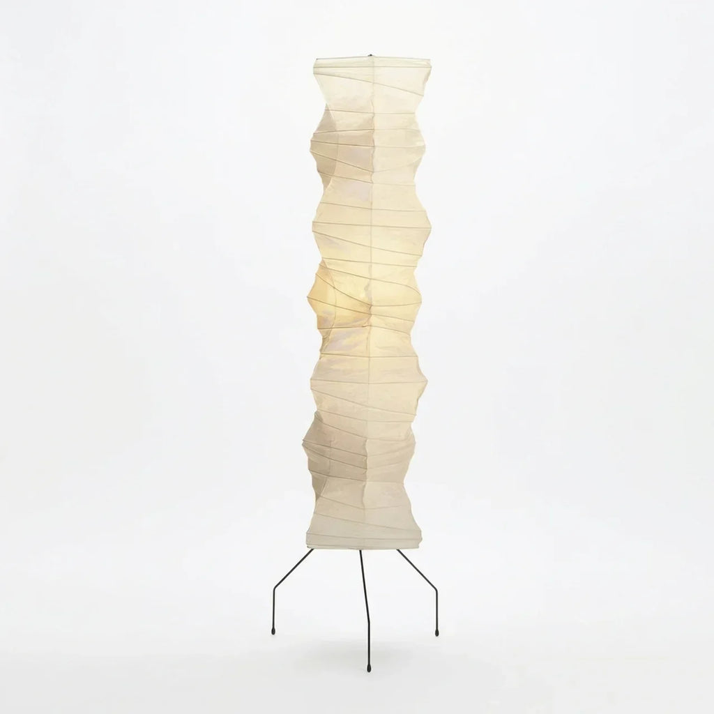 Sculptural Vertical Floor Lamp — Layered Rice Paper Shade
