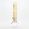 Sculptural Vertical Floor Lamp — Layered Rice Paper Shade