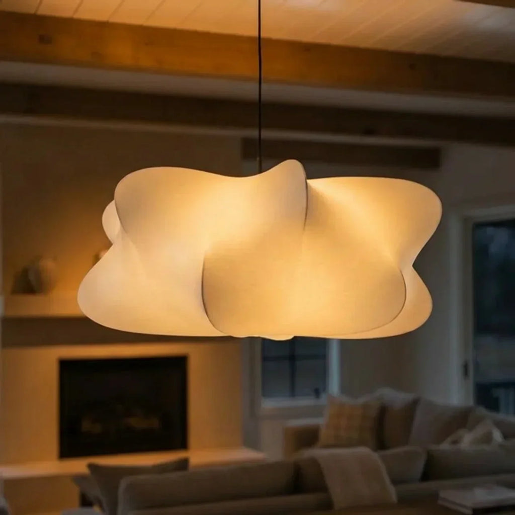 Mulberry Silk Pendant Light — Sculptural Shade, Even Diffused Glow