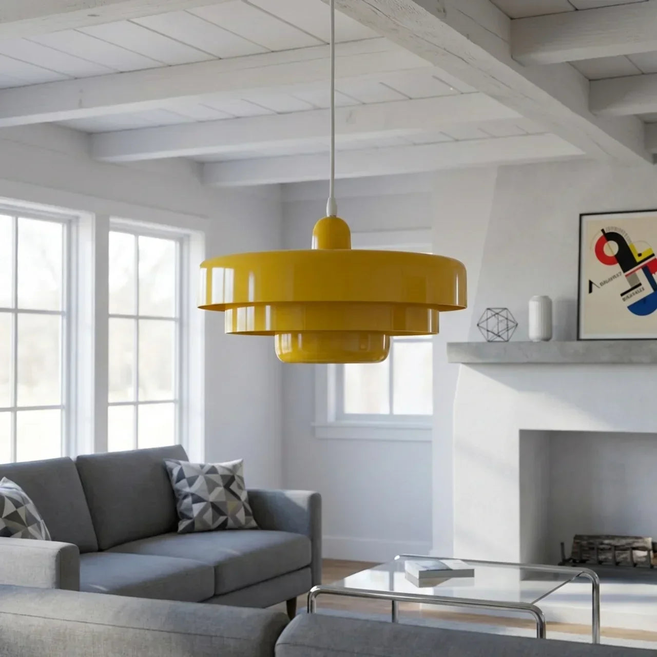 Bauhaus Tiered Glass Pendant Ceiling Light