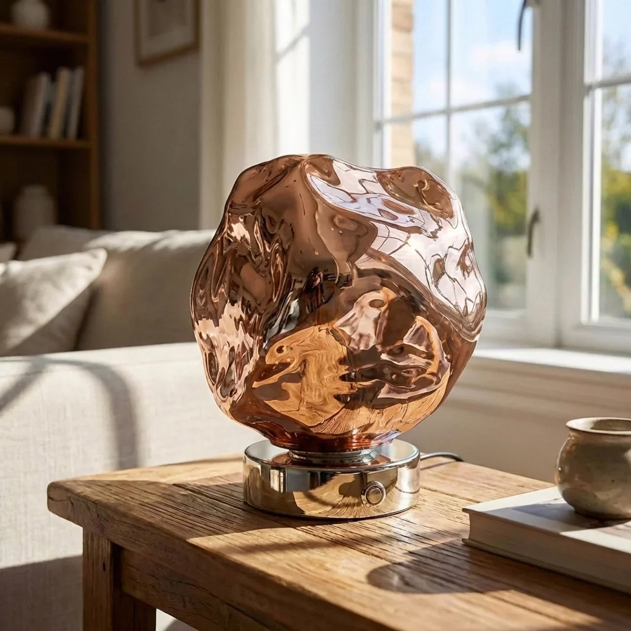 Glass Lava Table Lamp — Sculptural Shade, Organic Look