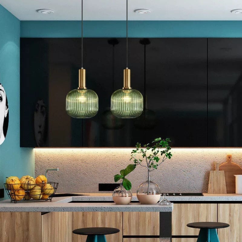 Rosalie Fluted Glass Pendant Lights — Warm Nordic Glow Design