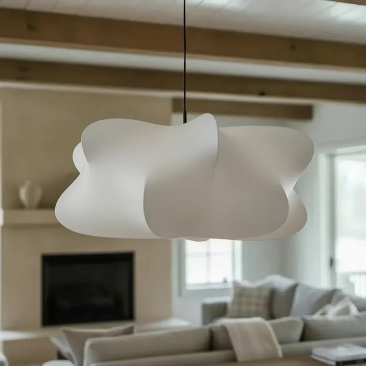 Mulberry Silk Pendant Light — Sculptural Shade, Even Diffused Glow