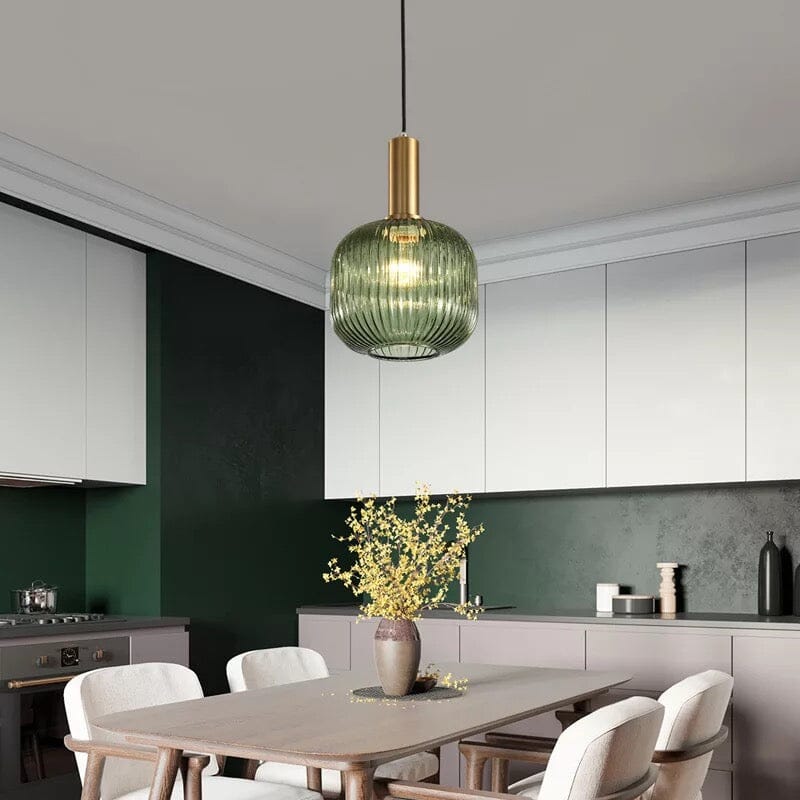 Rosalie Fluted Glass Pendant Lights — Warm Nordic Glow Design