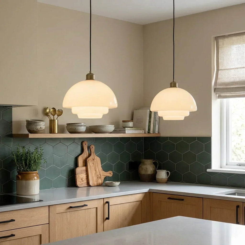 Ribbed Clear Glass Shade Antique-Inspired Pendant Light