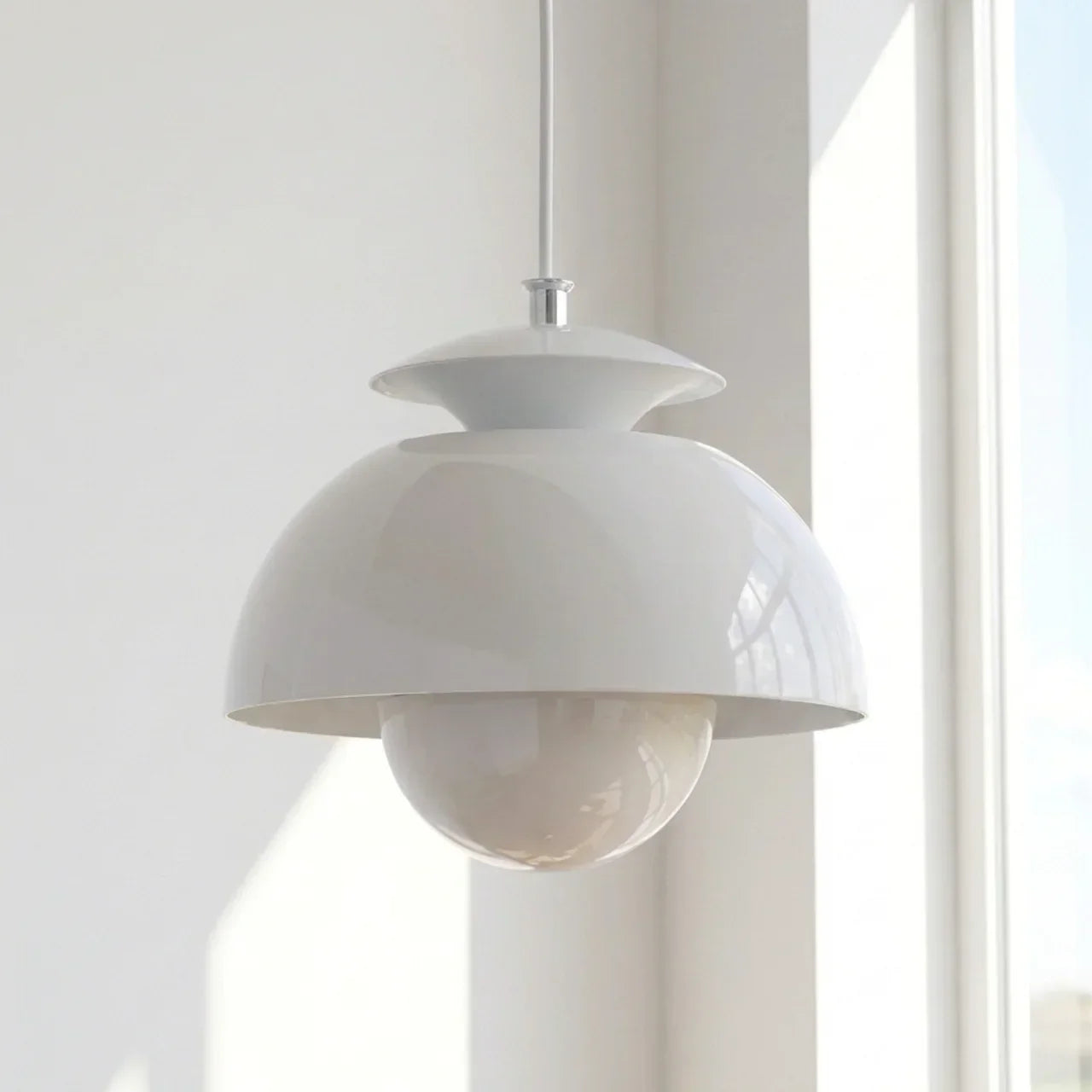 Contemporary Orb Pendant Light — Smooth Globe Shape, Adjustable Mount