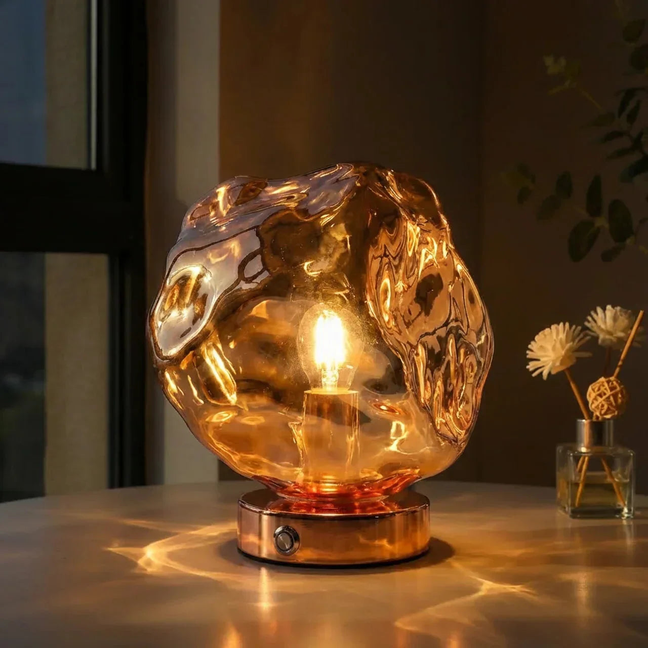 Glass Lava Table Lamp — Sculptural Shade, Organic Look