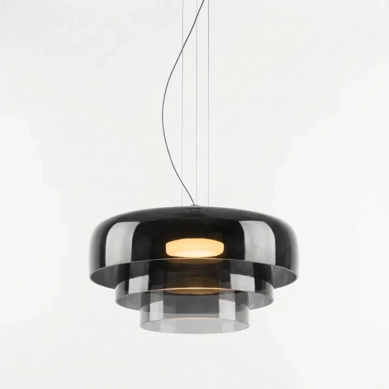 Three-Tier Colored Glass Pendant Light — Bauhaus Geometric Design
