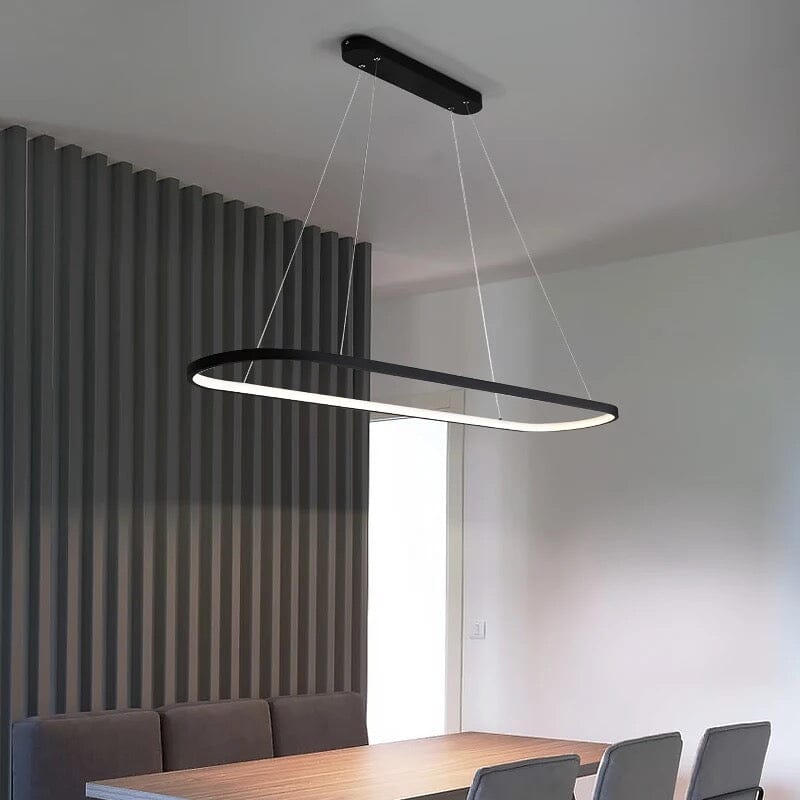 LumaNova Modern Curved Iron Ceiling Chandelier