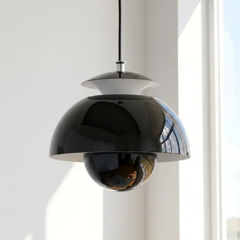 Contemporary Orb Pendant Light — Smooth Globe Shape, Adjustable Mount