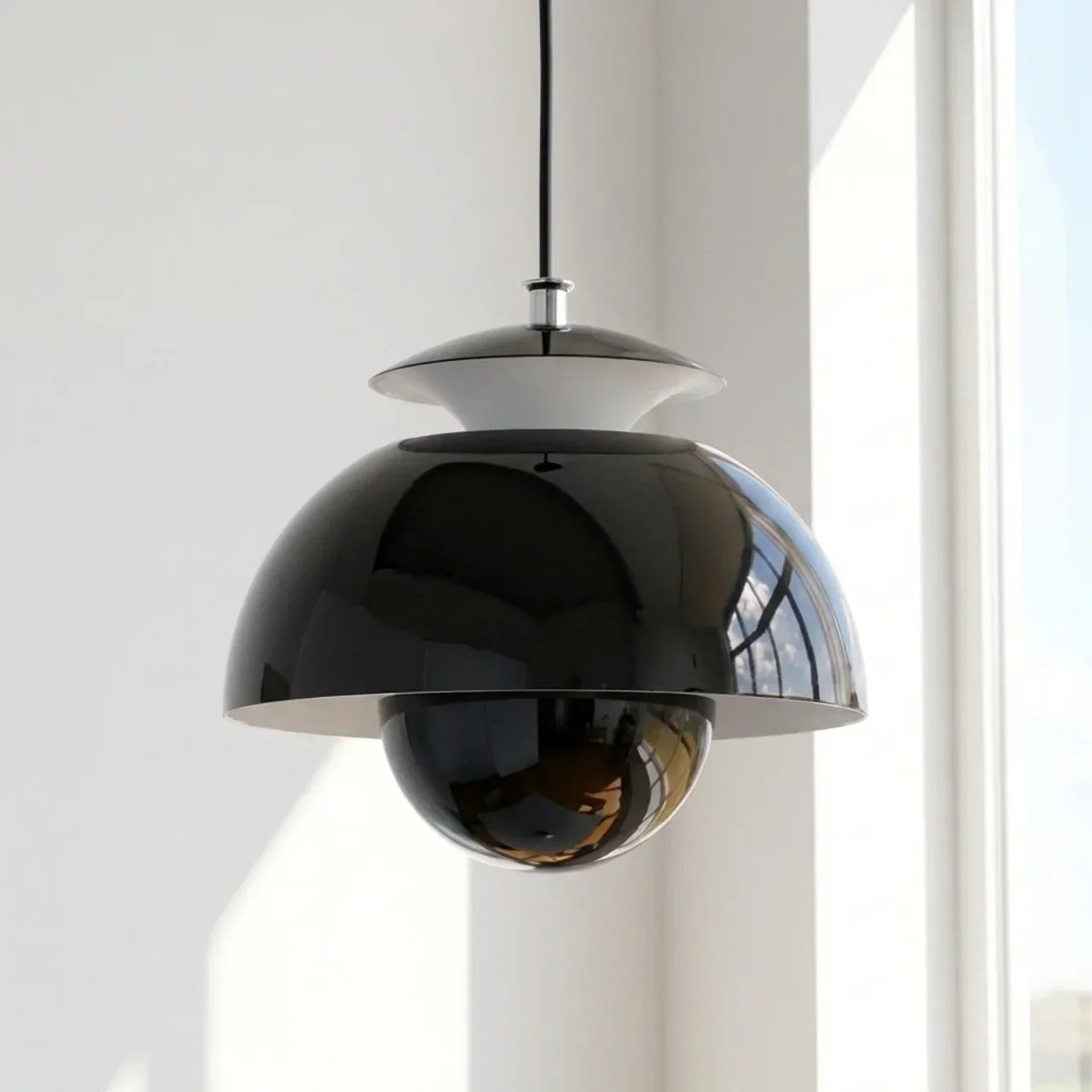 Contemporary Orb Pendant Light — Smooth Globe Shape, Adjustable Mount