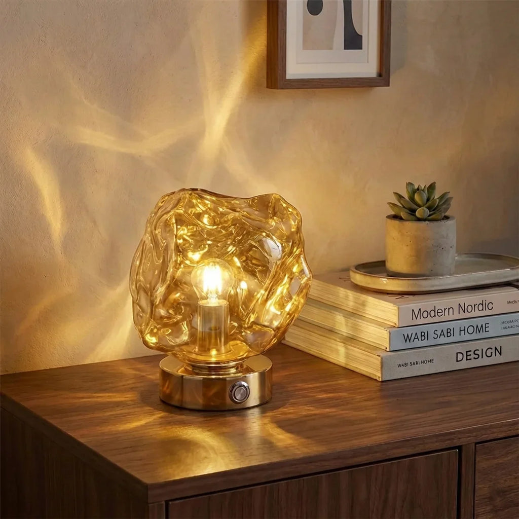 Glass Lava Table Lamp — Sculptural Shade, Organic Look