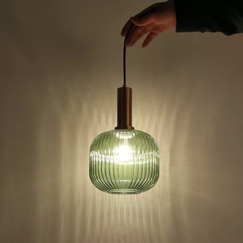 Rosalie Fluted Glass Pendant Lights — Warm Nordic Glow Design
