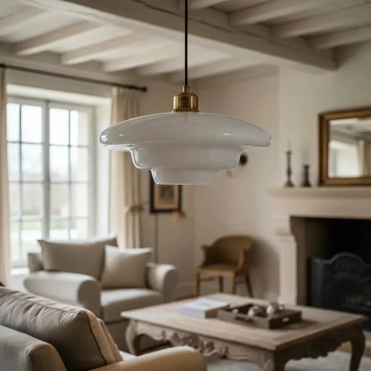 Ribbed Clear Glass Shade Antique-Inspired Pendant Light