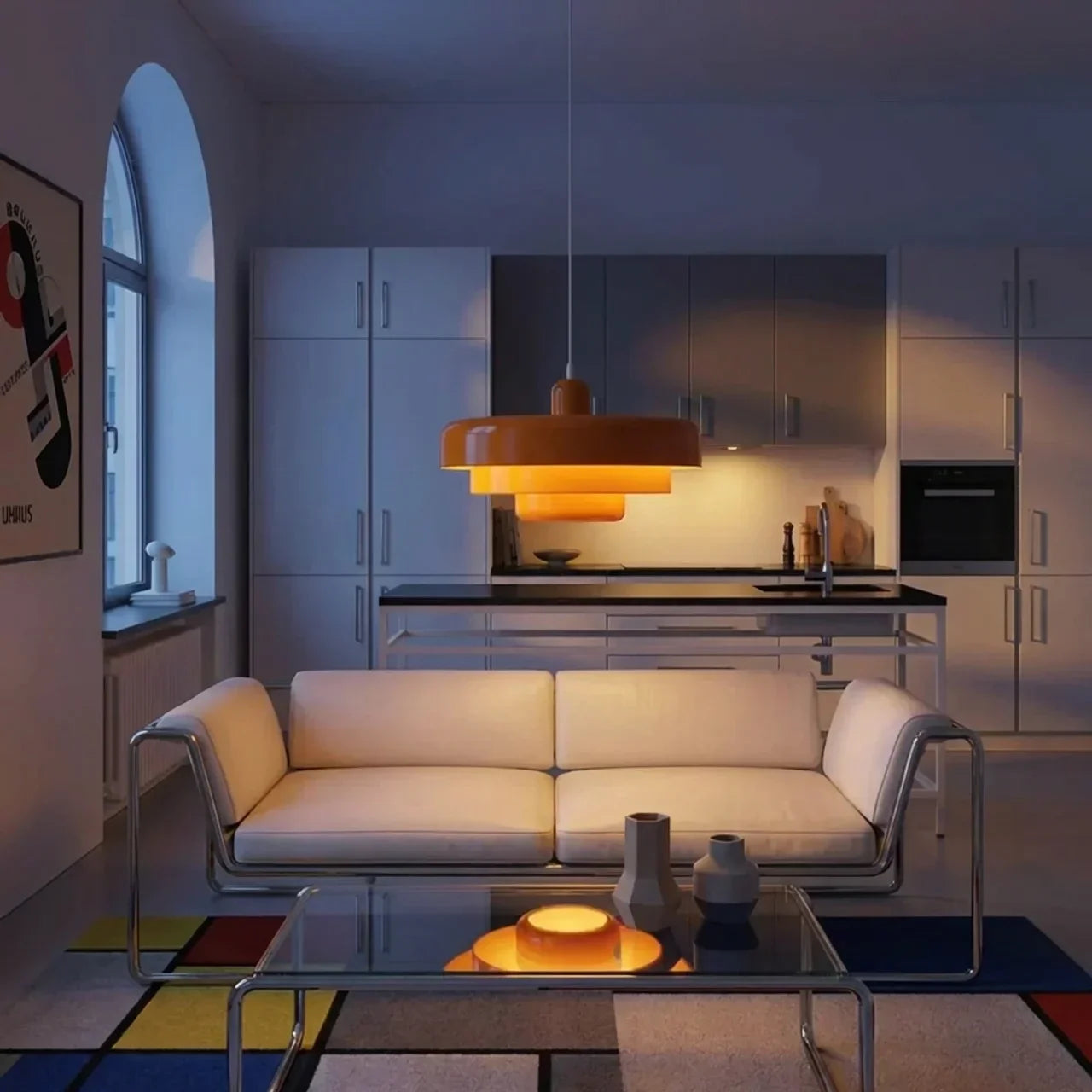 Bauhaus Tiered Glass Pendant Ceiling Light