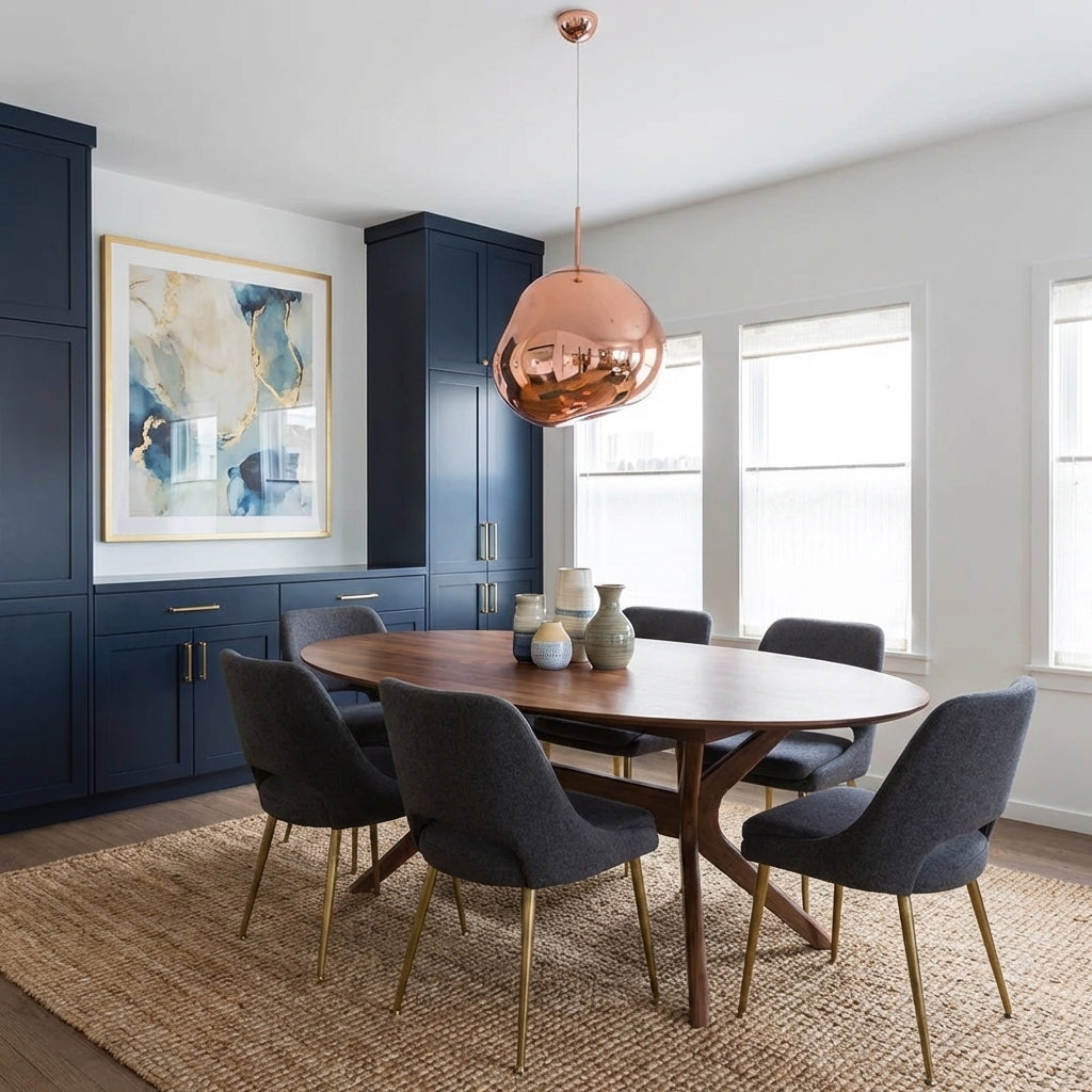 Organic Style Acrylic Pendant Lamp — Rounded Molded Shade, Sculptural Silhouette